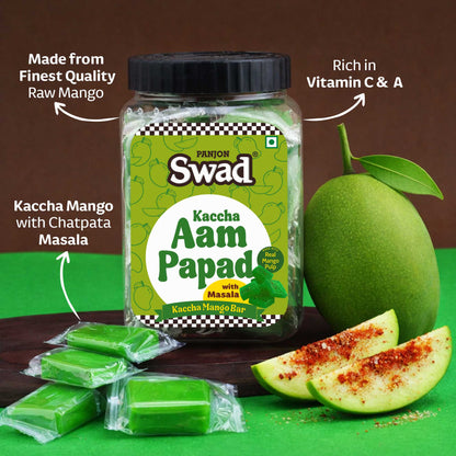 Swad Kaccha Aam Papad Candy With Masala – Raw Mango Pulp 320 Jar