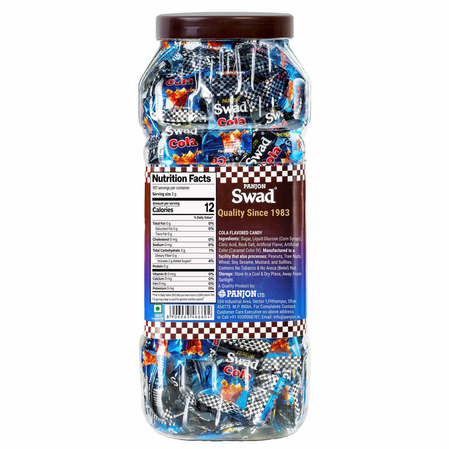Swad Cola Candy (Chatpata Masala Cola Fizzy Flavour) 200 Toffee Jar