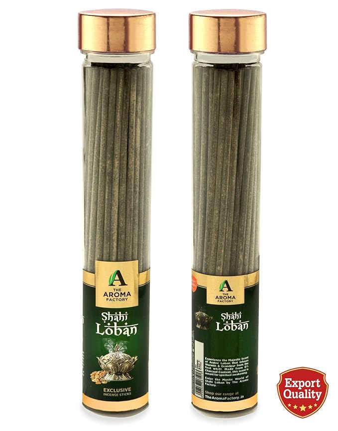 The Aroma Factory Shahi Loban and Chocolate Temptation Agarbatti (Bottle Pack of 2 x 100)