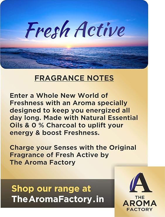 The Aroma Factory Fresh Active & Jasmine Agarbatti (Charcoal Free & Low Smoke) Bottle Pack of 2 x 100