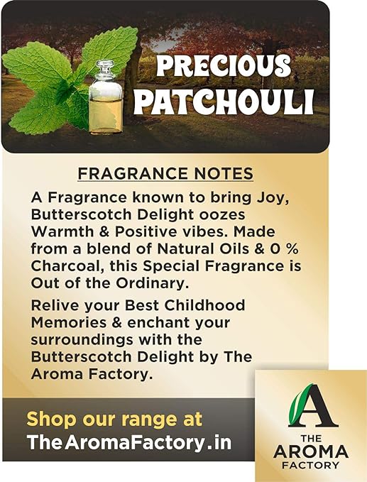 The Aroma Factory Patchouli & Kewda Agarbatti (Charcoal Free & Low Smoke) Bottle Pack of 2 x 100