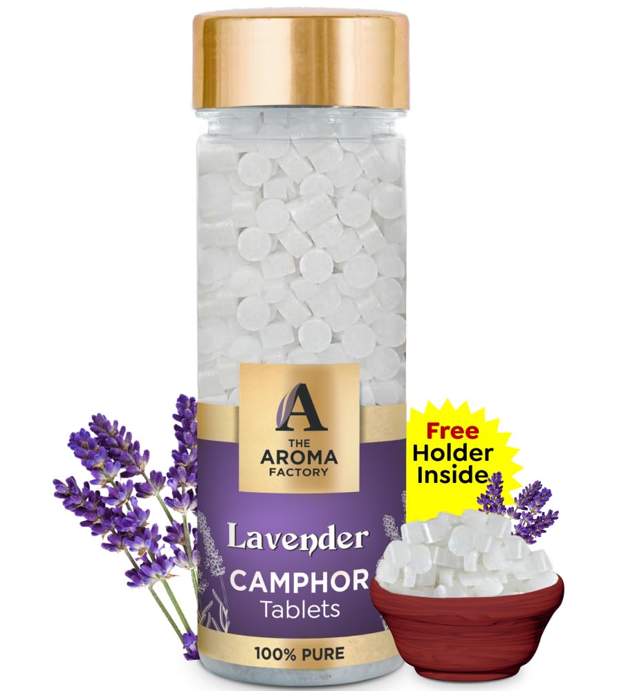 The Aroma Factory Pure Camphor Tablets, Lavender, Zero Residue