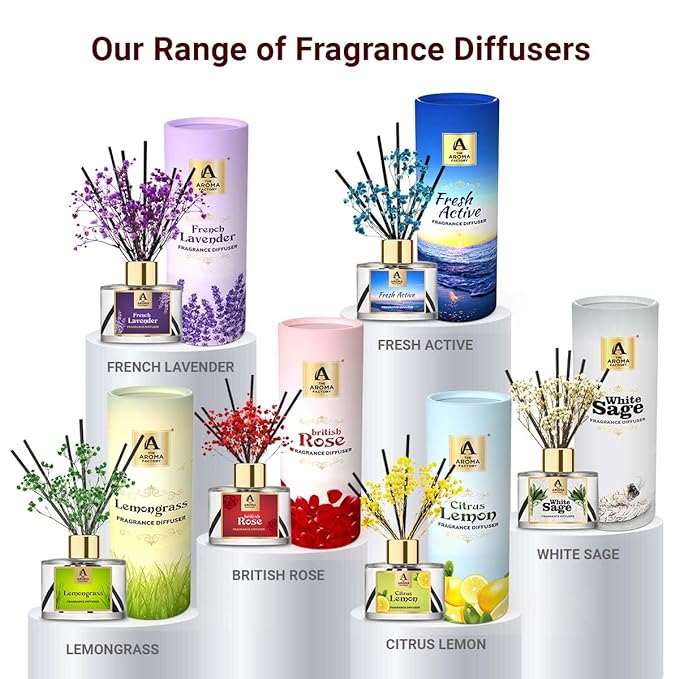 The Aroma Factory Happy Valentines Day Greeting Card & Fragrance Reed Diffuser Gift Set, British Rose Card (1 Box + 1 Card)