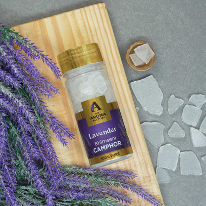 The Aroma Factory Pure Bhimseni Camphor, Lavender ,Citrus Lemon & Jasmine Zero Residue Kapoor with Fragrance for Pooja, Aarti Kapur | Bottle Pack of 3 x 80gm