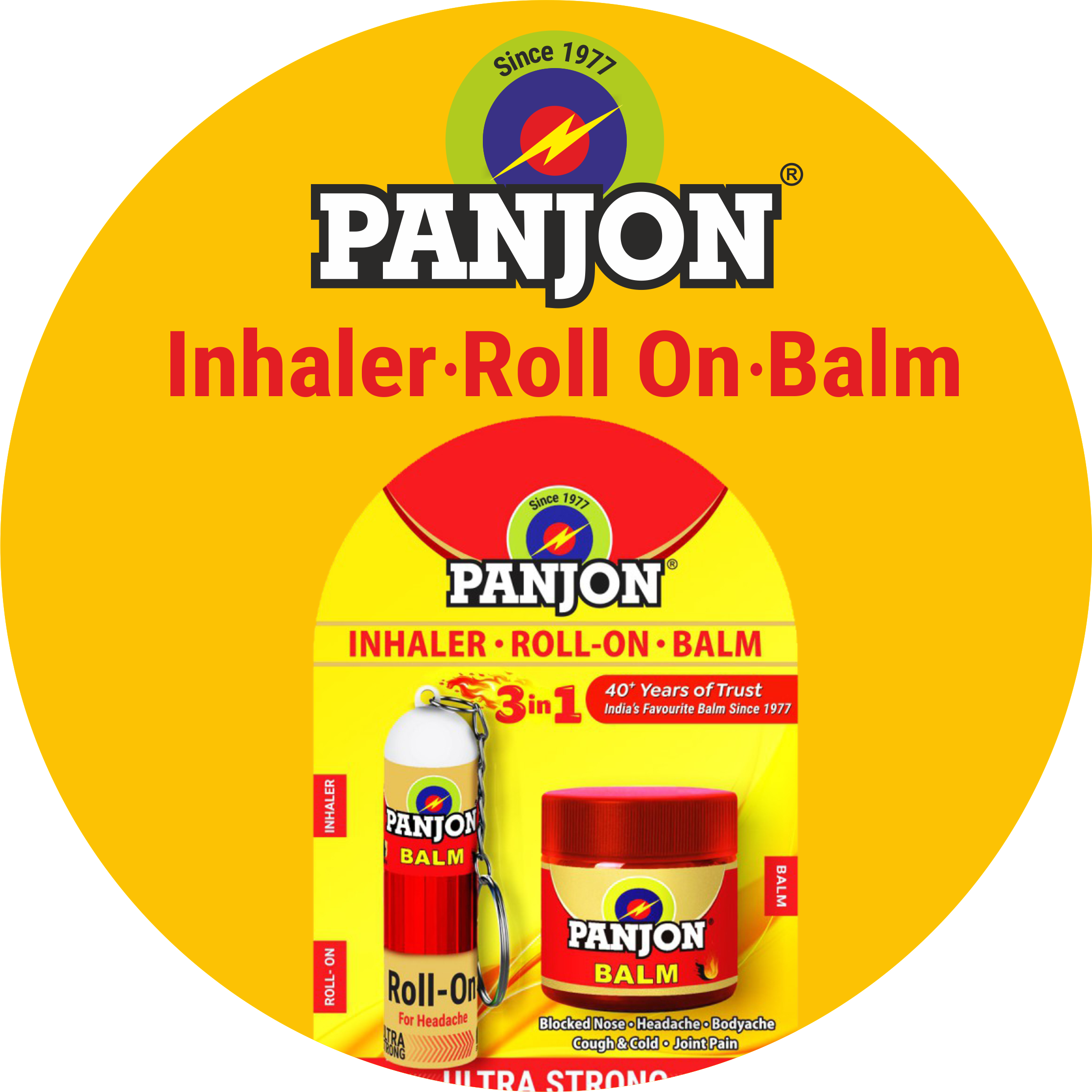 Panjon 3 in 1 Balm Roll on Inhaler