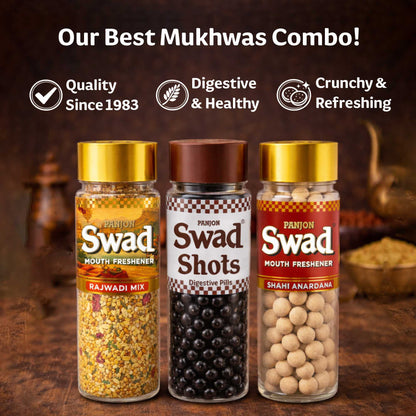 Panjon Swad Rajwadi Mix, Digestive Shots & Shahi Anardana Goli  Combo(Pack of 3)
