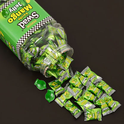 Swad Kaccha Mango Jelly Candy, Soft & Chewy Fruit Sweets, 900g Jar