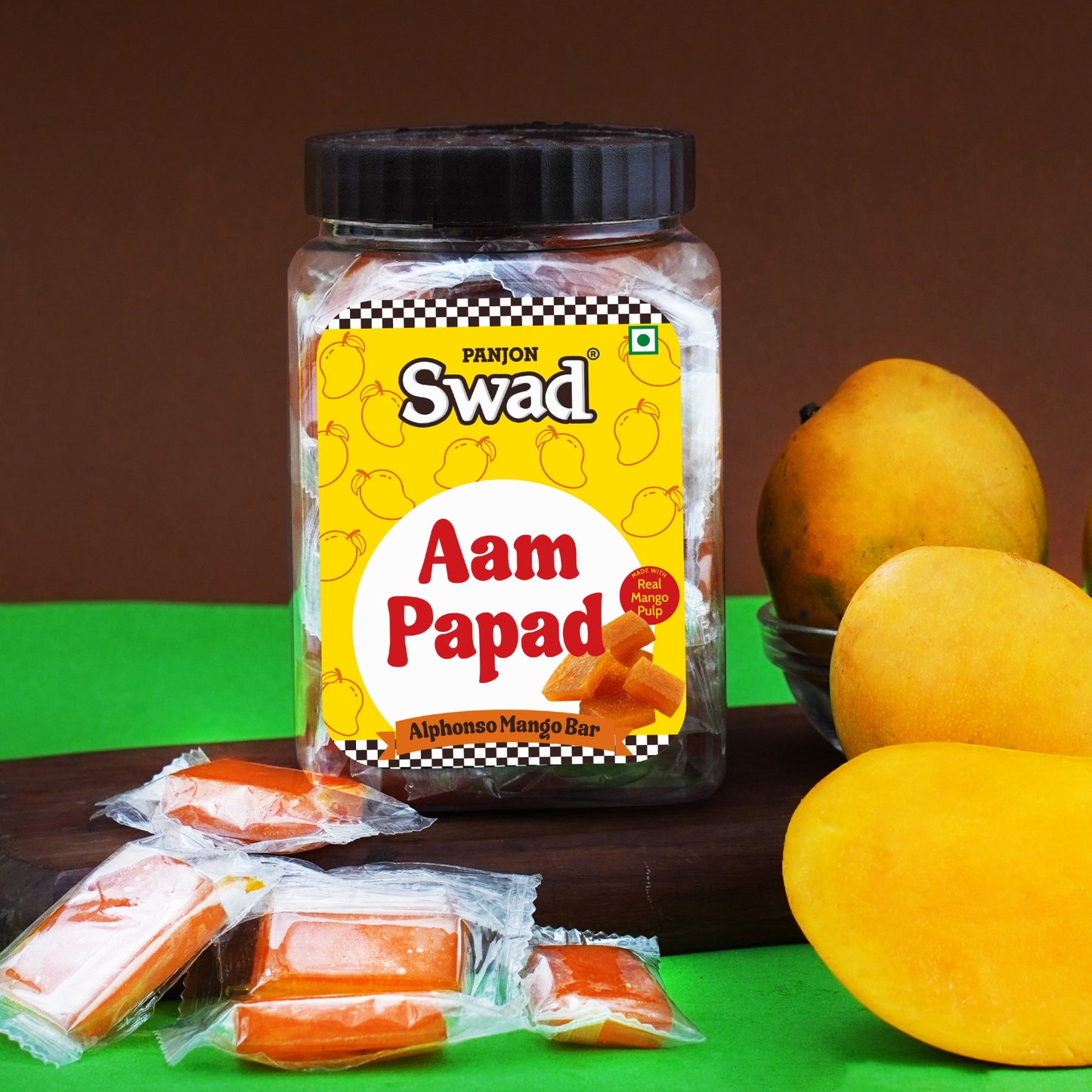 Swad Aam Papad Candy, made with Real Mango Toffee, 380g jar