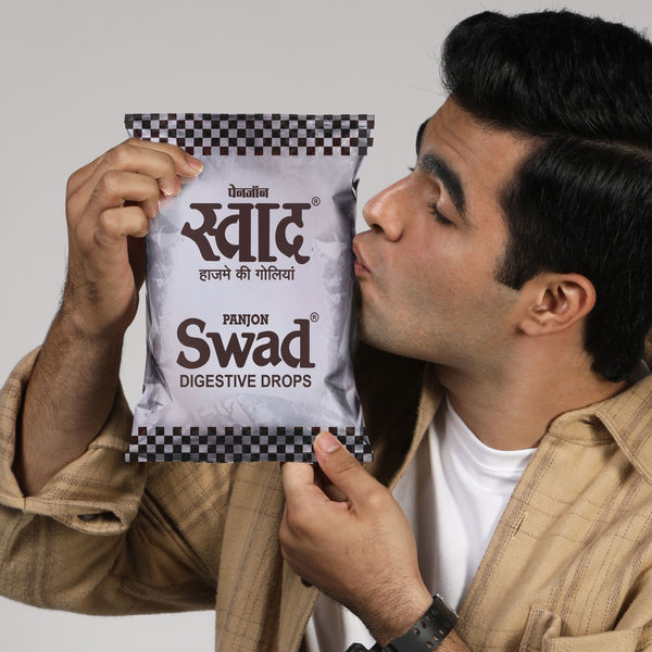 Swad Digestive Drops (Original Candy Since 1983) Sweet & Spicy Masala Flavour, 50 Toffee Packet