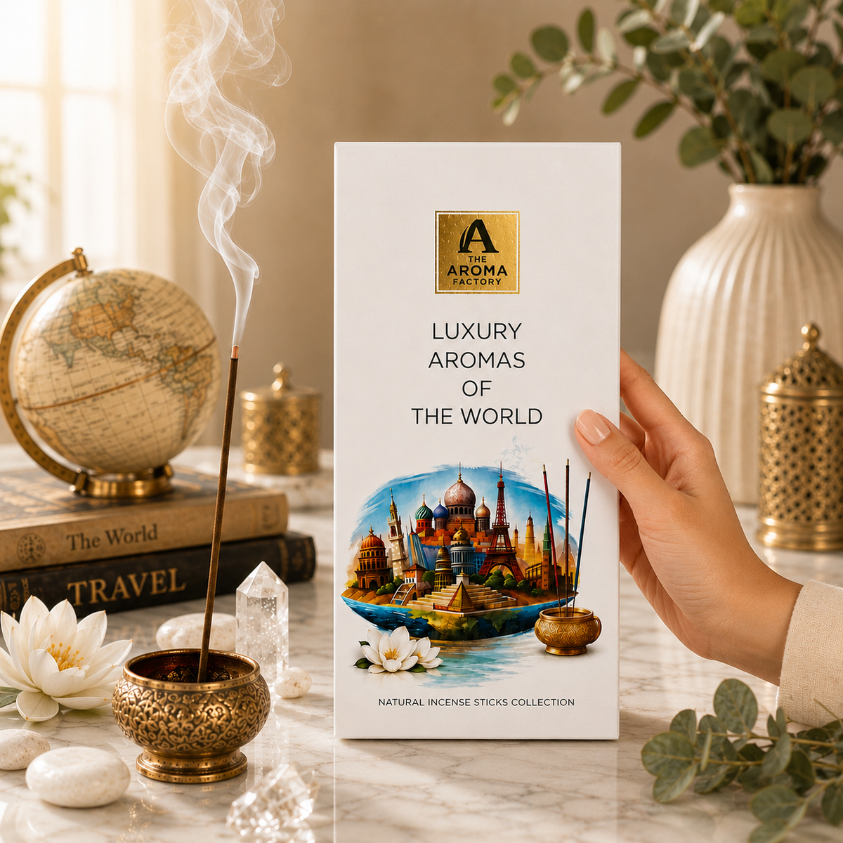 The Aroma Factory Premium Incense Sticks 12 Agarbatti Fragrances x 20 sticks each, Gift Set, 240 sticks