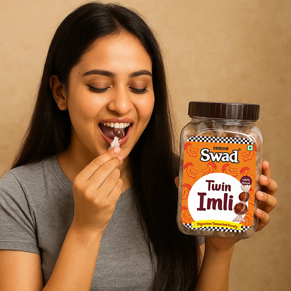 Swad Twin Imli Candy, Khatti Meethi Imly, Chulbuli Tamarind Twist Toffee, 400g Jar