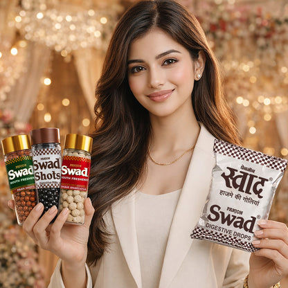 Swad Digestive Candy Pouch (25 pcs) Anardana Goli Pachak, Digestive Shot, Paan Shots Mukhwas Mouth Freshener, 4 units