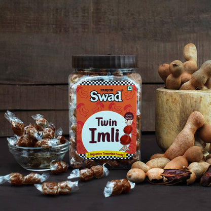 Swad Twin Imli Candy, Khatti Meethi Imly, Chulbuli Tamarind Twist Toffee, 380g Jar