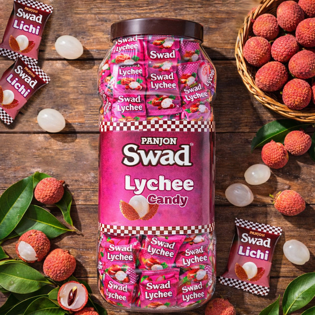 Swad Lychee Lichi Candy Jar, 600g