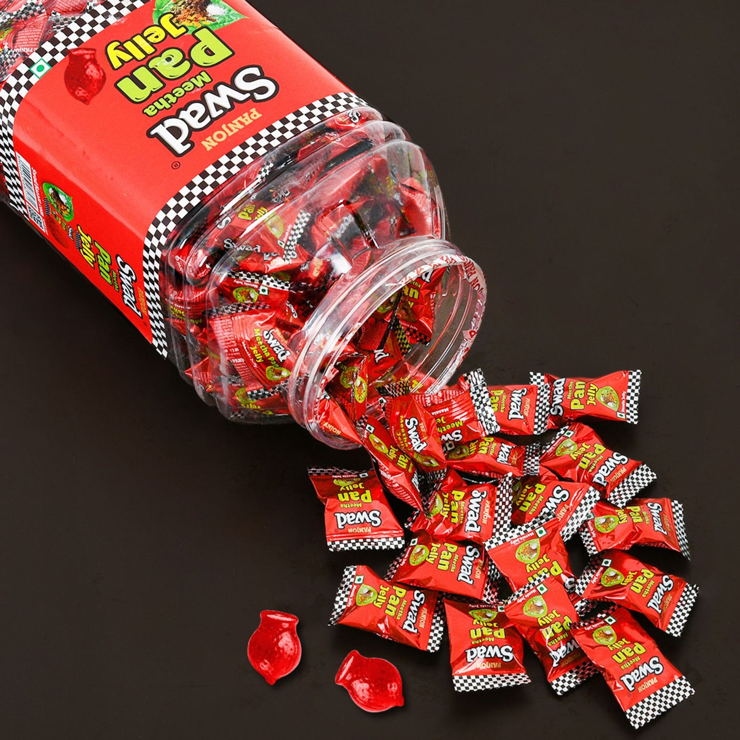 Swad Paan Jelly Candy, Soft & Chewy Assorted Sweets, 900g Jar