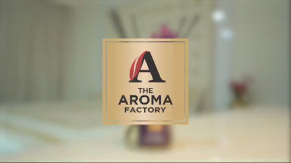 The Aroma Factory Fragrance Diffuser Set with Fibre Reed Sticks, Real Flowers, 100 ml (3.4 Oz) Aroma Oil (Lemongrass, 1 Box)