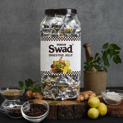Swad Digestive Jelly Candy, Soft & Chewy Masala Toffee, 900g Jar