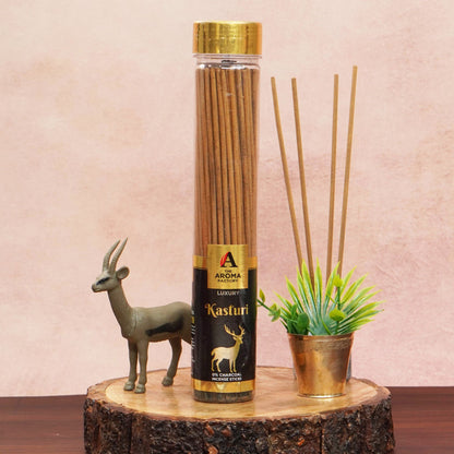 The Aroma Factory Incense Sticks (Relaxing Spa, Power of Woods, Kasturi Musk & Oudh Oud Agarbatti) 4 bottles, Fragrance Jute Gift Pack