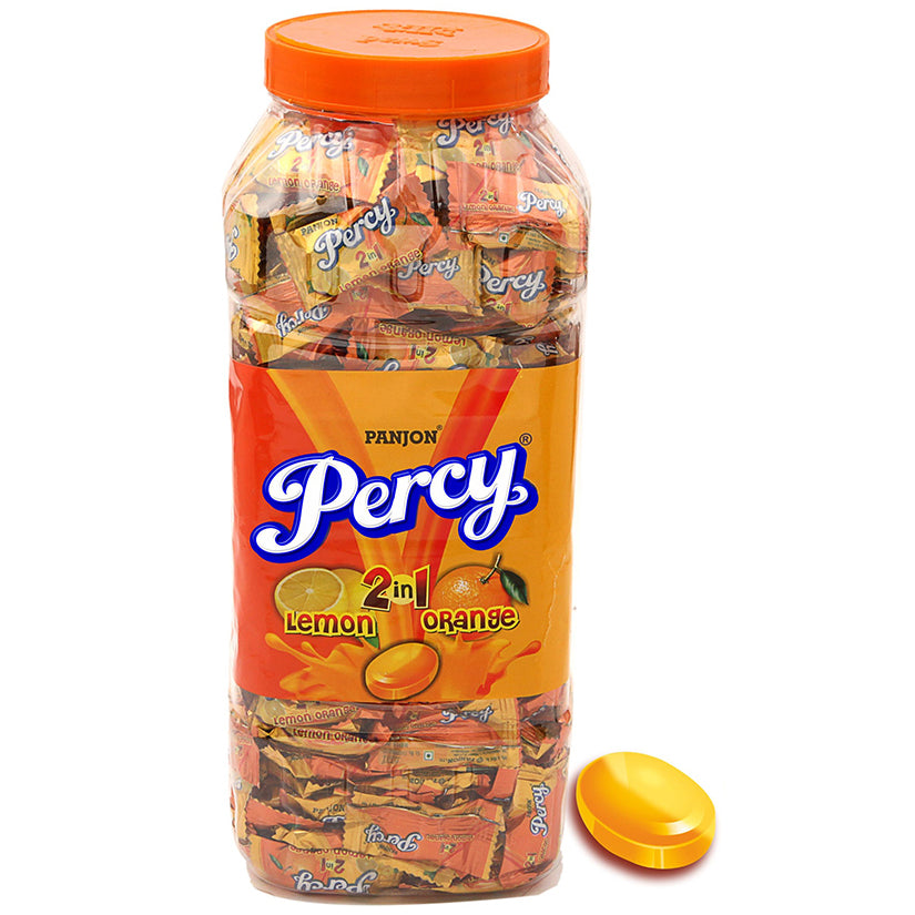 Percy 2 in 1 Lemon Orange Candy Toffee Jar, 875g