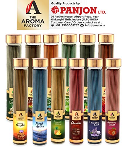 The Aroma Factory Agarbatti Combo Rose, Kweda, Jasmine Incense Sticks (Bottle Pack of 3 x 100)