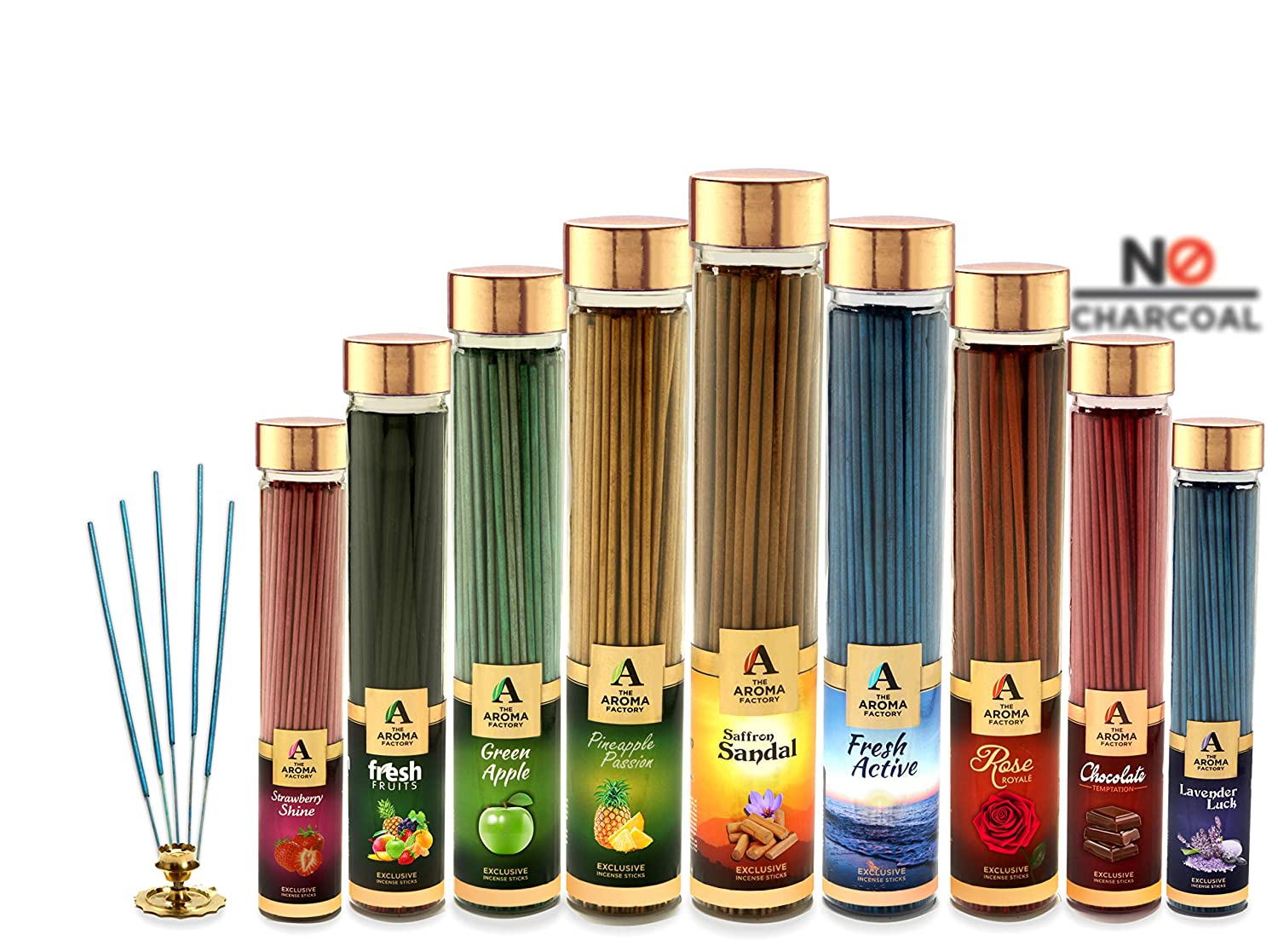 The Aroma Factory Loban & Attar Jannat UlFirdaus Agarbatti (Charcoal Free & Low Smoke) Bottle Pack of 2 x 100