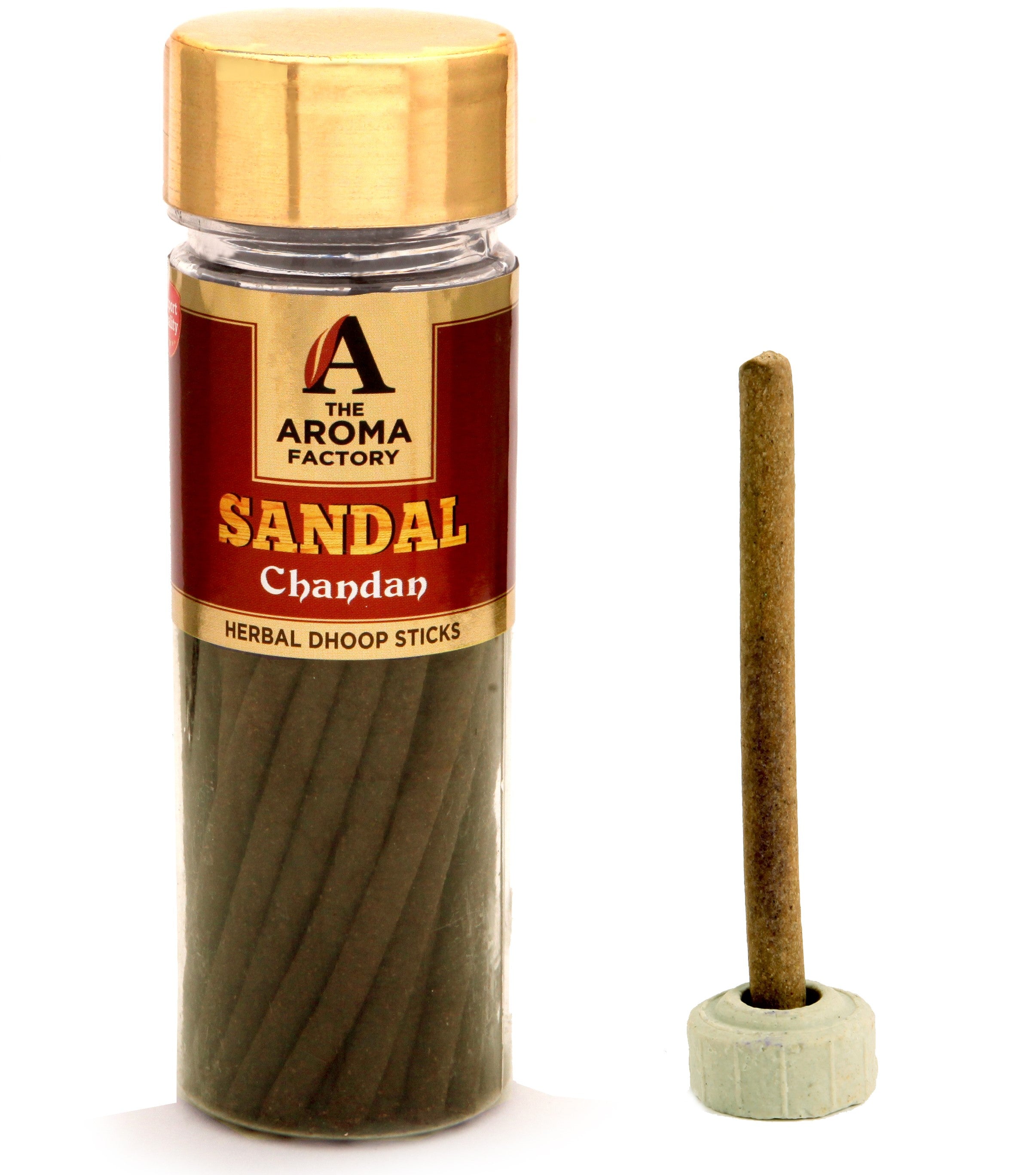 The Aroma Factory Chandan Sandal Dhoop Sticks Bottle [Free Stand] 100g