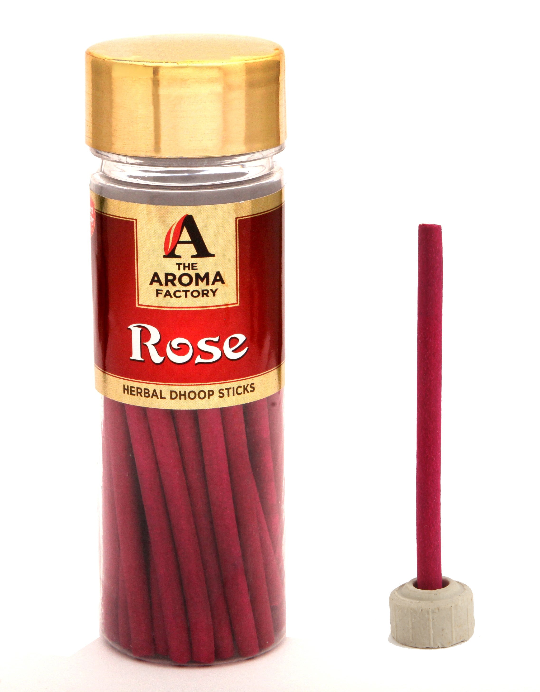 The Aroma Factory Rose Gulab Dhoop batti Sticks Bottle [Free Stand] 100g