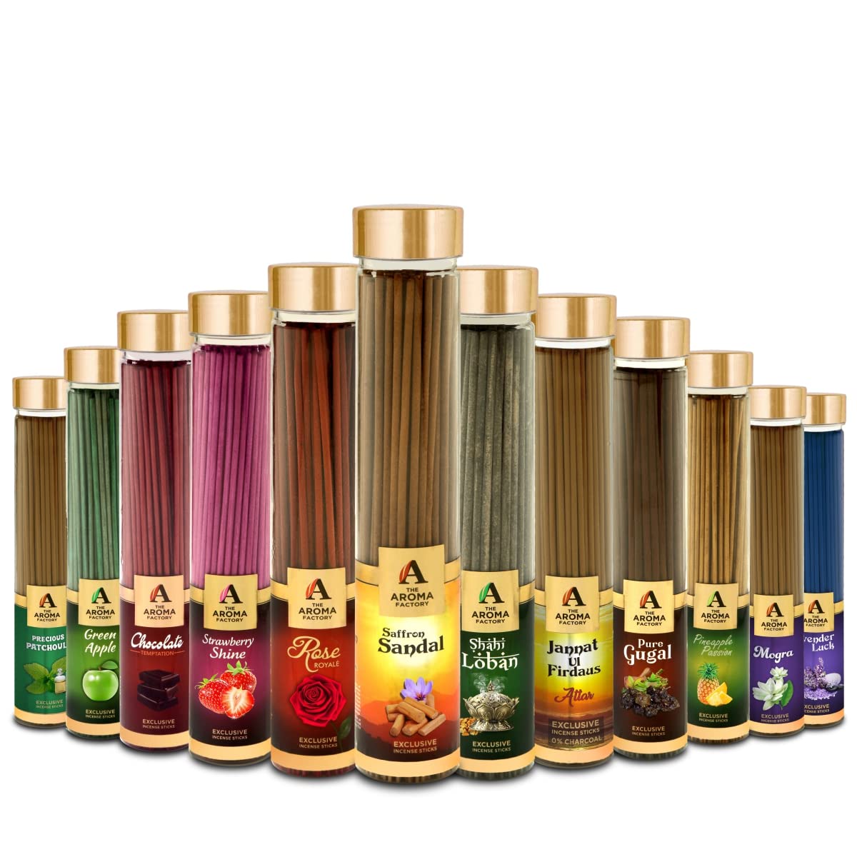 The Aroma Factory Loban & Mogra Agarbatti (Charcoal Free & Low Smoke) Bottle Pack of 2 x 100