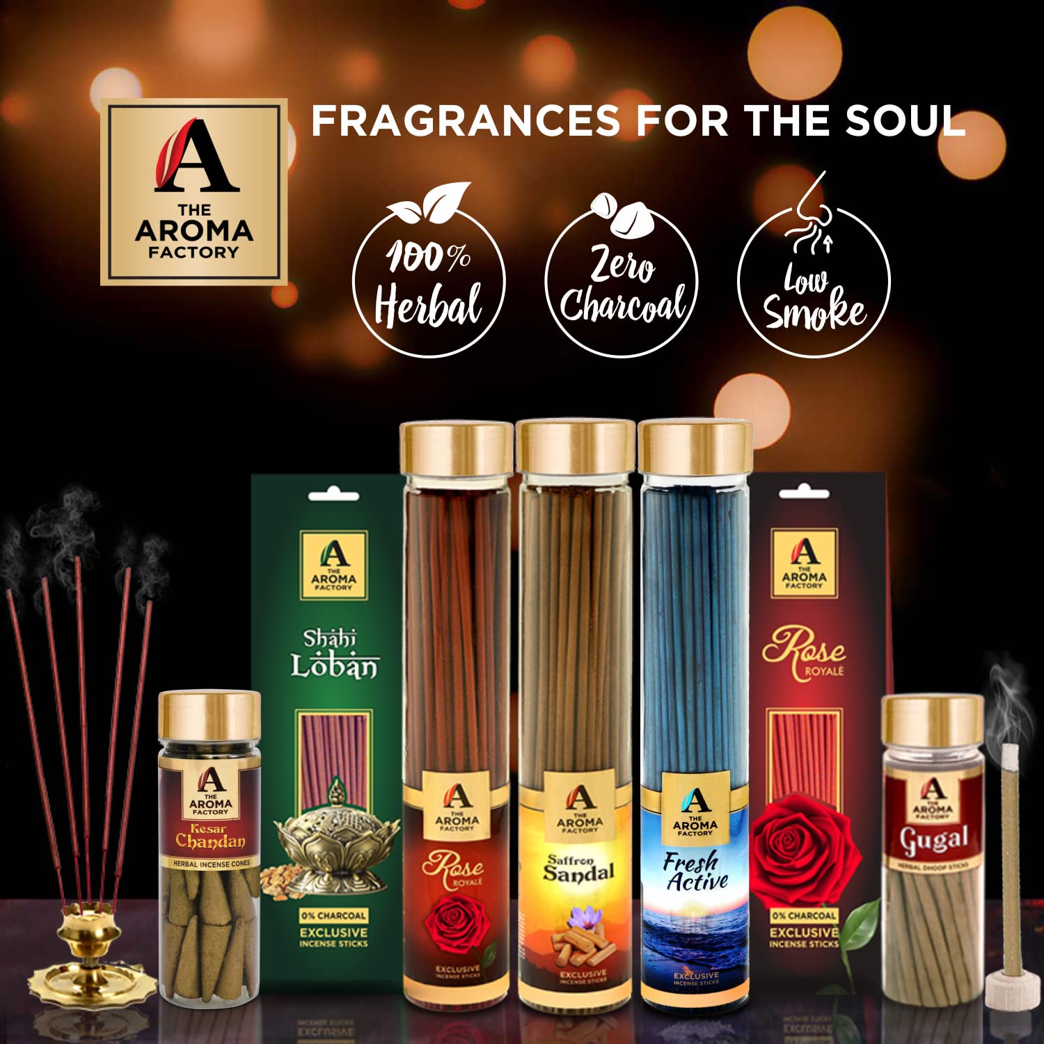 The Aroma Factory Happy Raksha Bandan Gift Hamper Set (Swad Mix 25 Candy,Kesar Chandan Agarbatti, oudh Dhoopcone, Greeting Card, Jute Bag) Gift Item
