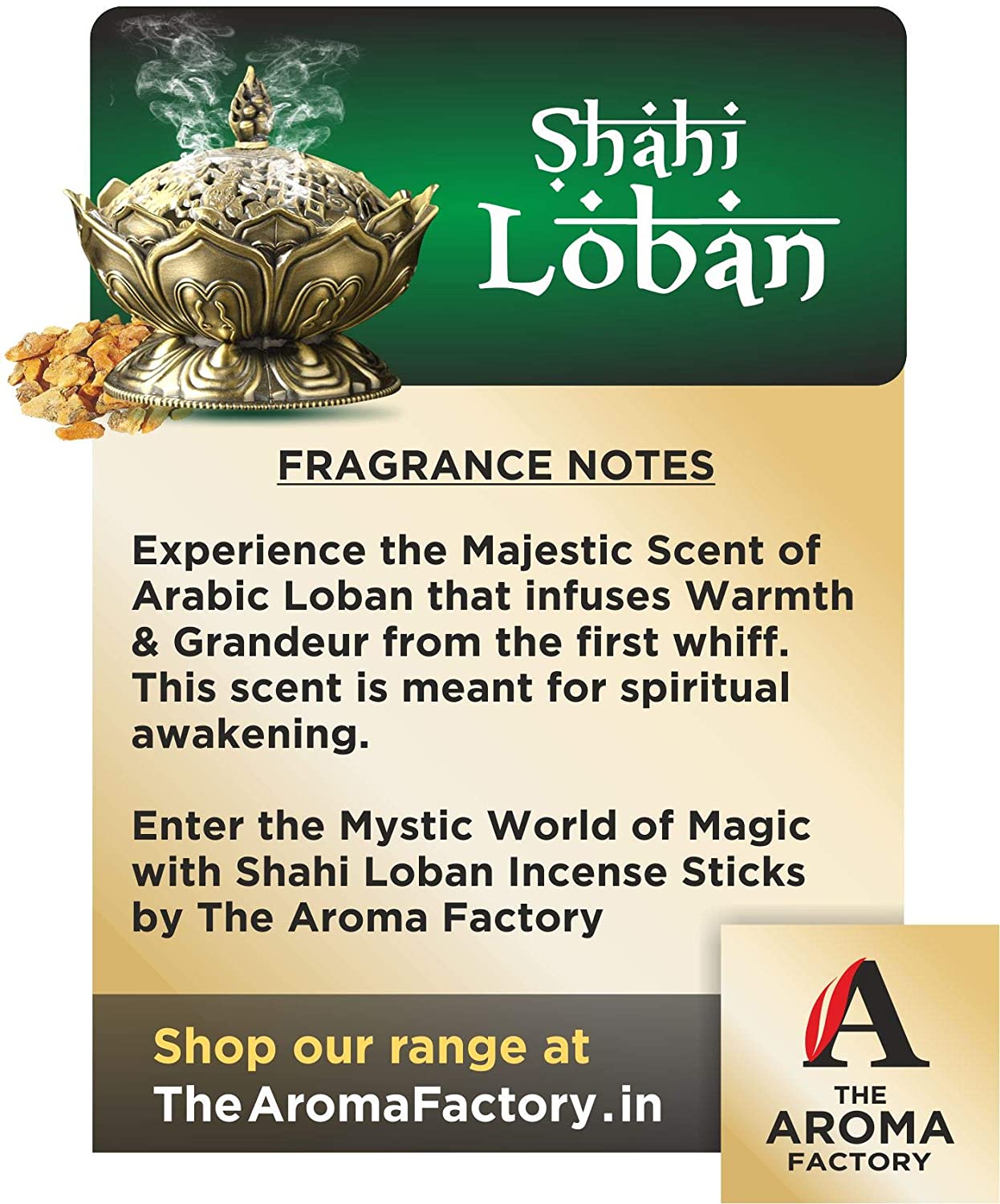 The Aroma Factory Loban & Rose Agarbatti (Charcoal Free & Low Smoke) Bottle Pack of 2 x 100