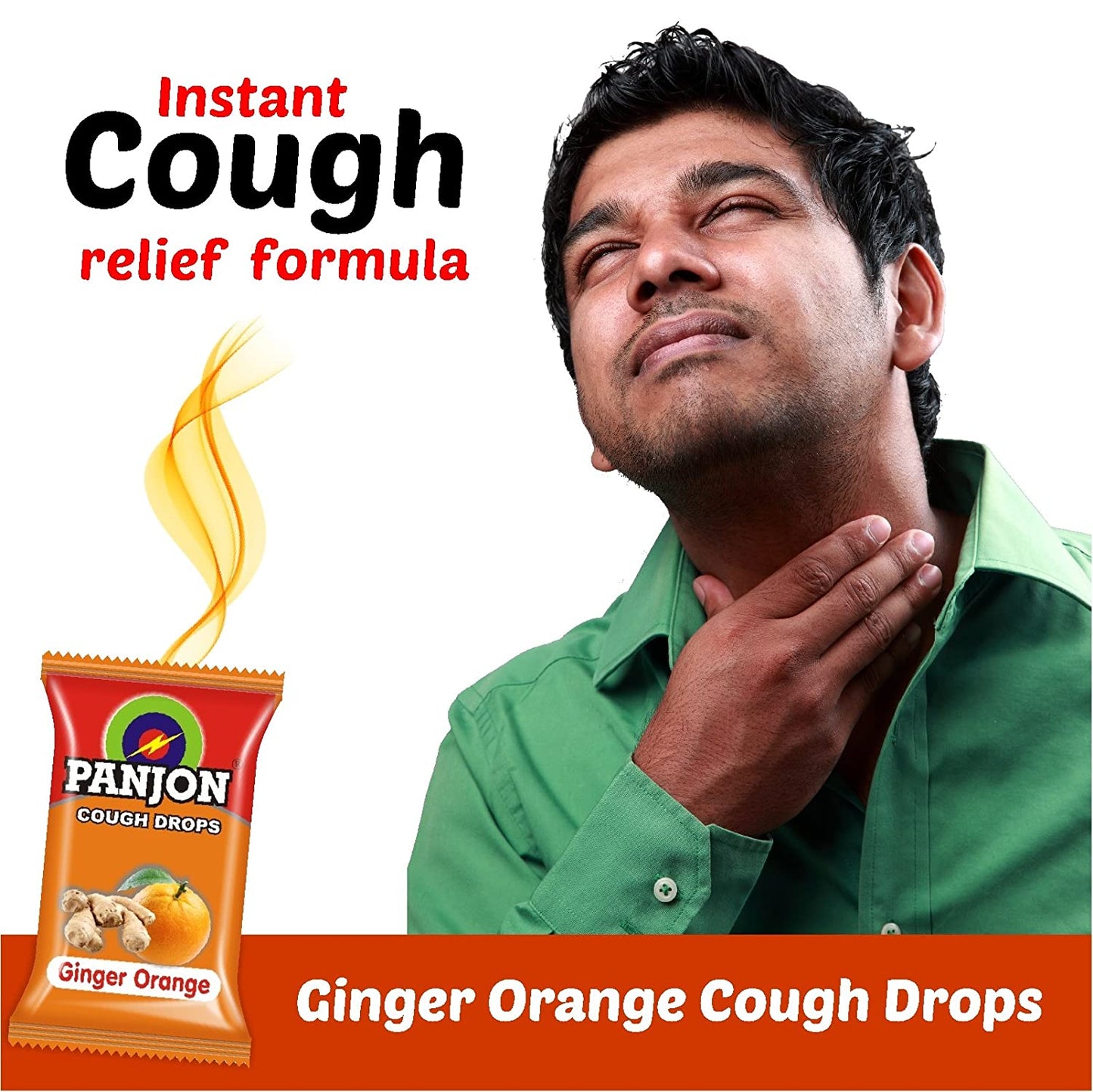 Panjon Cough Drops Mixed Candies Jar, Ginger Orange, Clove Tulsi, Mint and Honey Lemon, 200 Candies