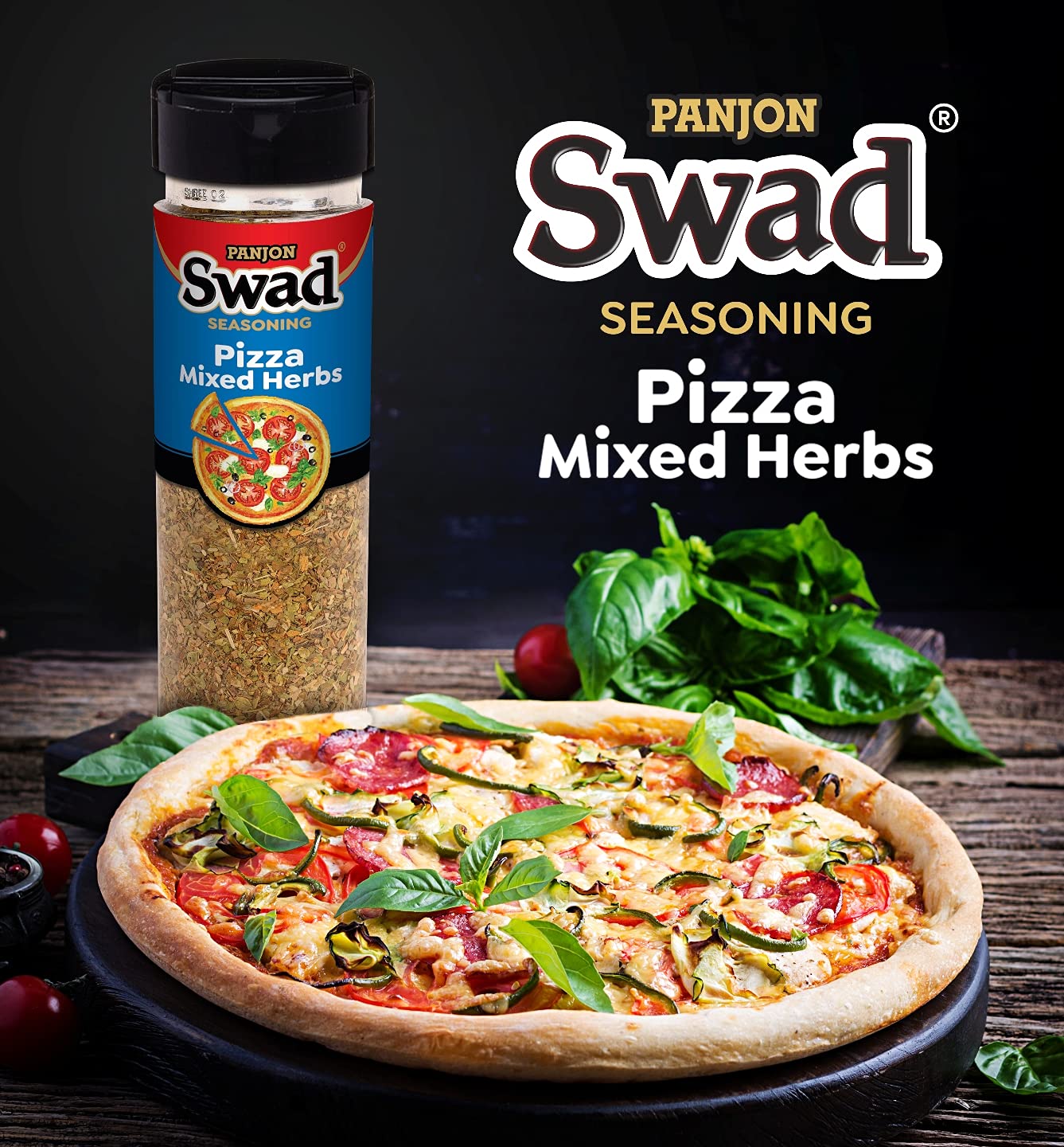 Swad Pizza Mixed Herbs (Domino Origano Mix) 100% Pure Italian Seasoning Bottle 100g