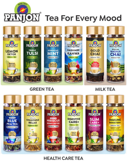 Panjon Slim Care+ Green Tea For Weight Loss with Oolong, Moringa, Lemongrass, Garcinia Cambogia, Rooibos Herb, Gymnema Sylvestre, Jasmine, 1 Jar (40g - 30 TeaCups)