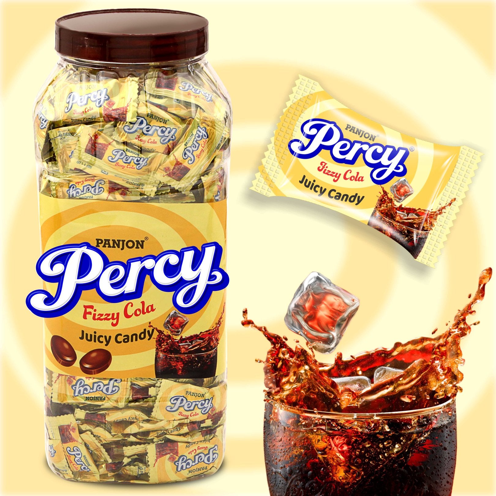 Percy Fizzy Cola Candy Toffee Jar, 875g