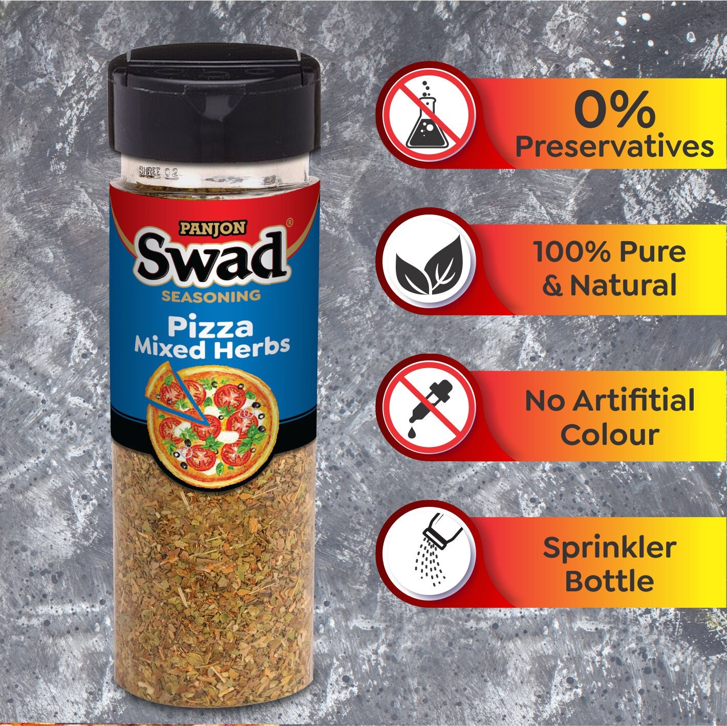 Swad Pizza Mixed Herbs (Domino Origano Mix) 100% Pure Italian Seasoning Bottle 100g