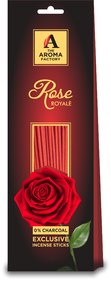 The Aroma Factory Rose Agarbatti Incense Stick, No Charcoal & 100% Herbal (Pack of 30)