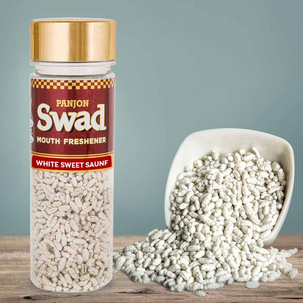 Swad White Sweet Saunf Mukhwas Mouth Freshener Bottle, 120 g